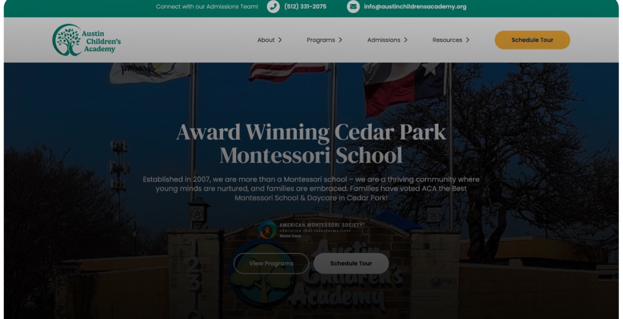 Austin Children's Academy project screenshot