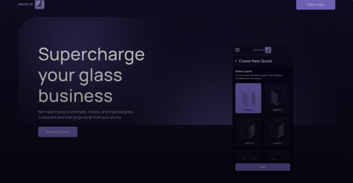 PriceUp.glass project screenshot